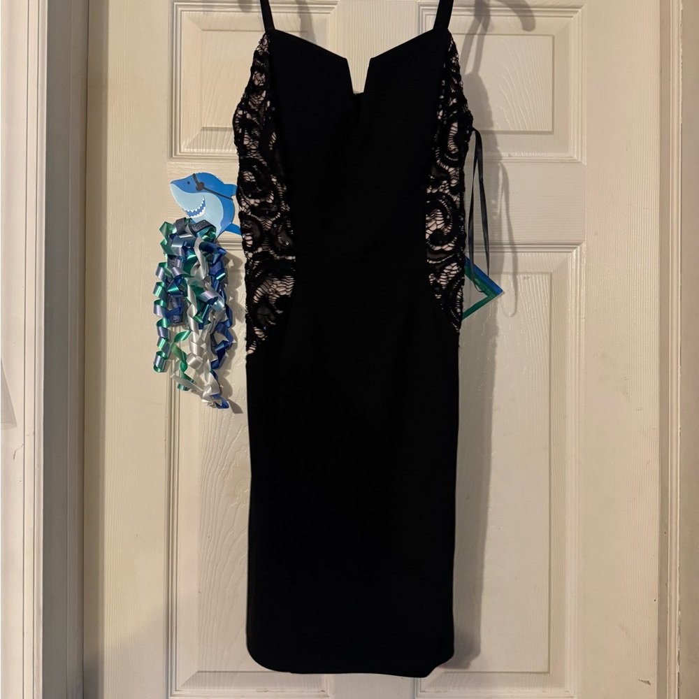 BCX Black Dress with Lace Sides